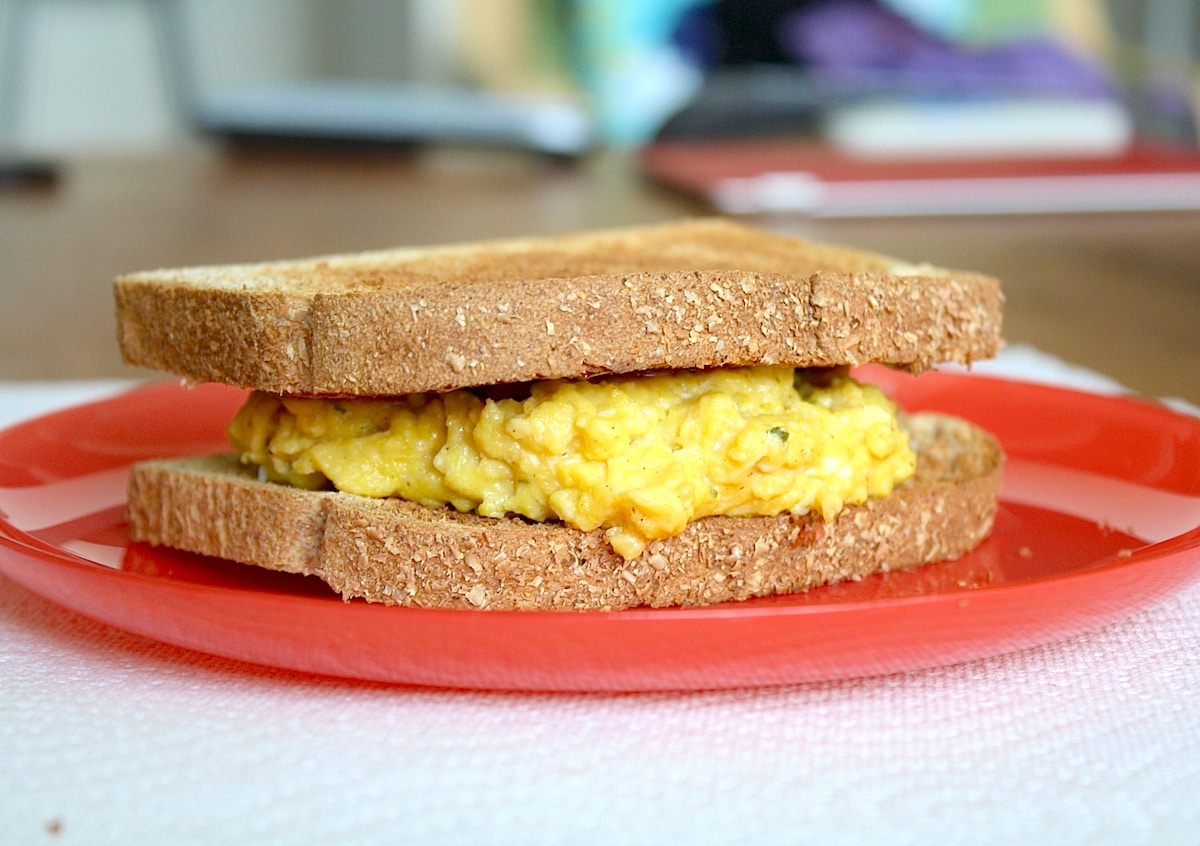 Soft & Buttery Scrambled Egg Sandwiches