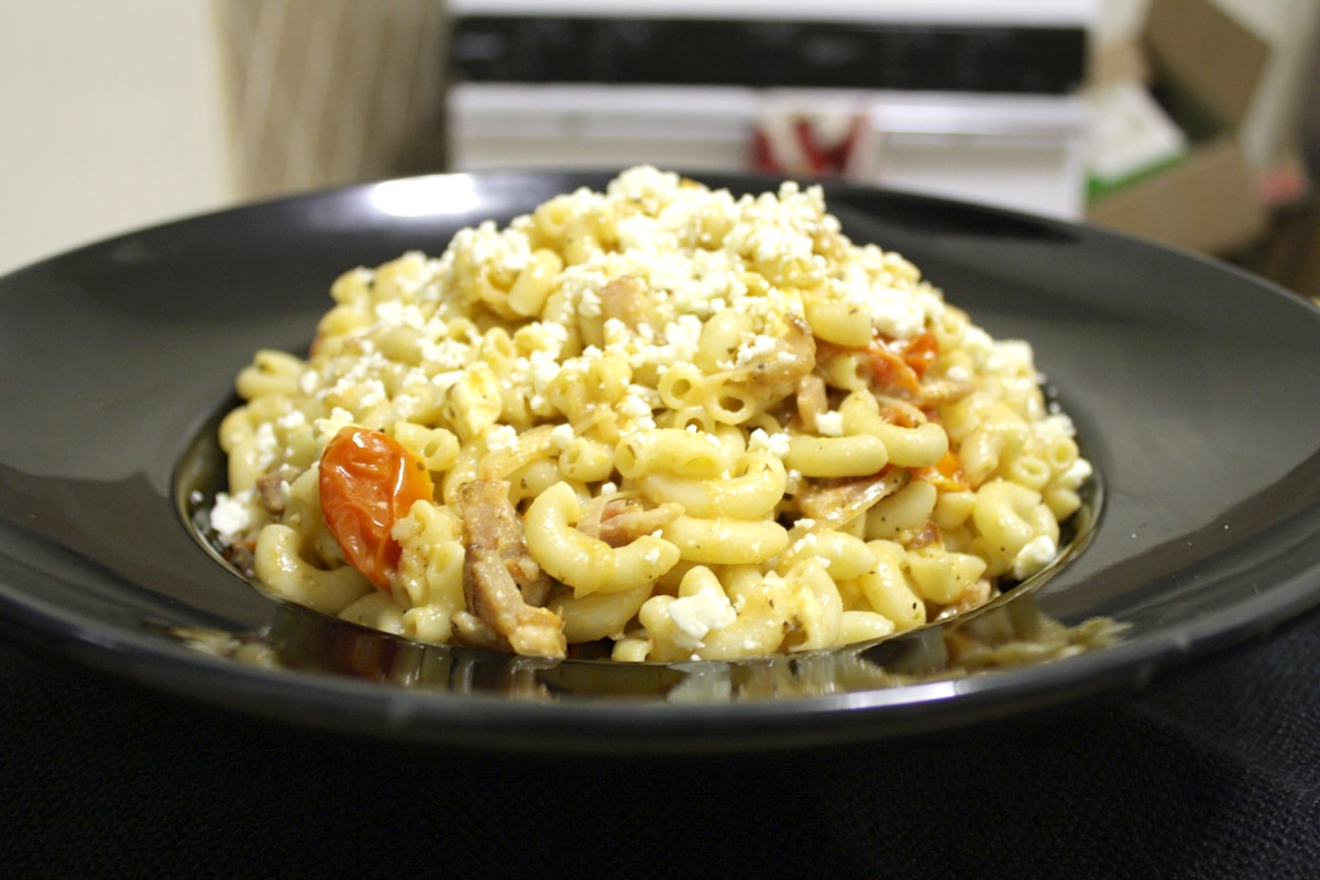 Pasta with Bacon, Tomatoes, Shallots & Feta | The Hungry Hutch