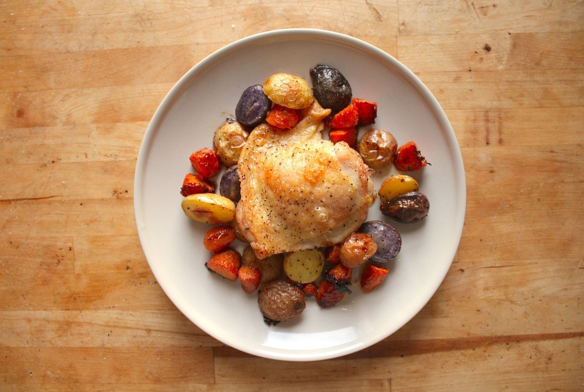 Baked Chicken Thighs With Root Vegetables The Hungry Hutch