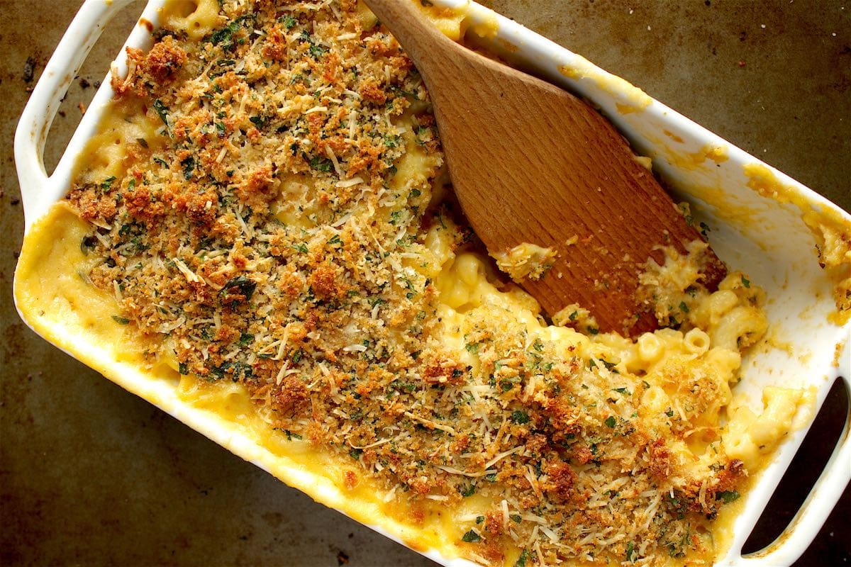 recipe for macaroni and cheese with bread crumb topping