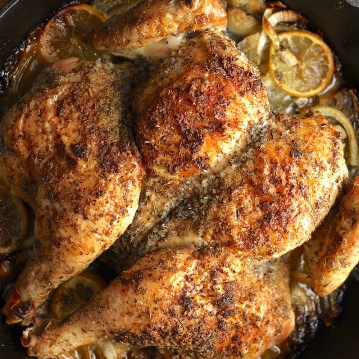 Perfect Cast Iron Roast Chicken (with Pan Gravy!) - Hunger Thirst Play