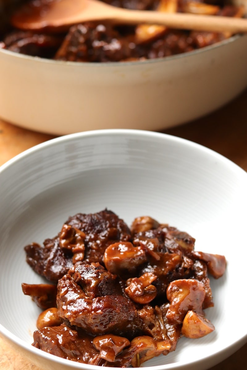 Braised Beef Neck Bones and Mushrooms | The Hungry Hutch