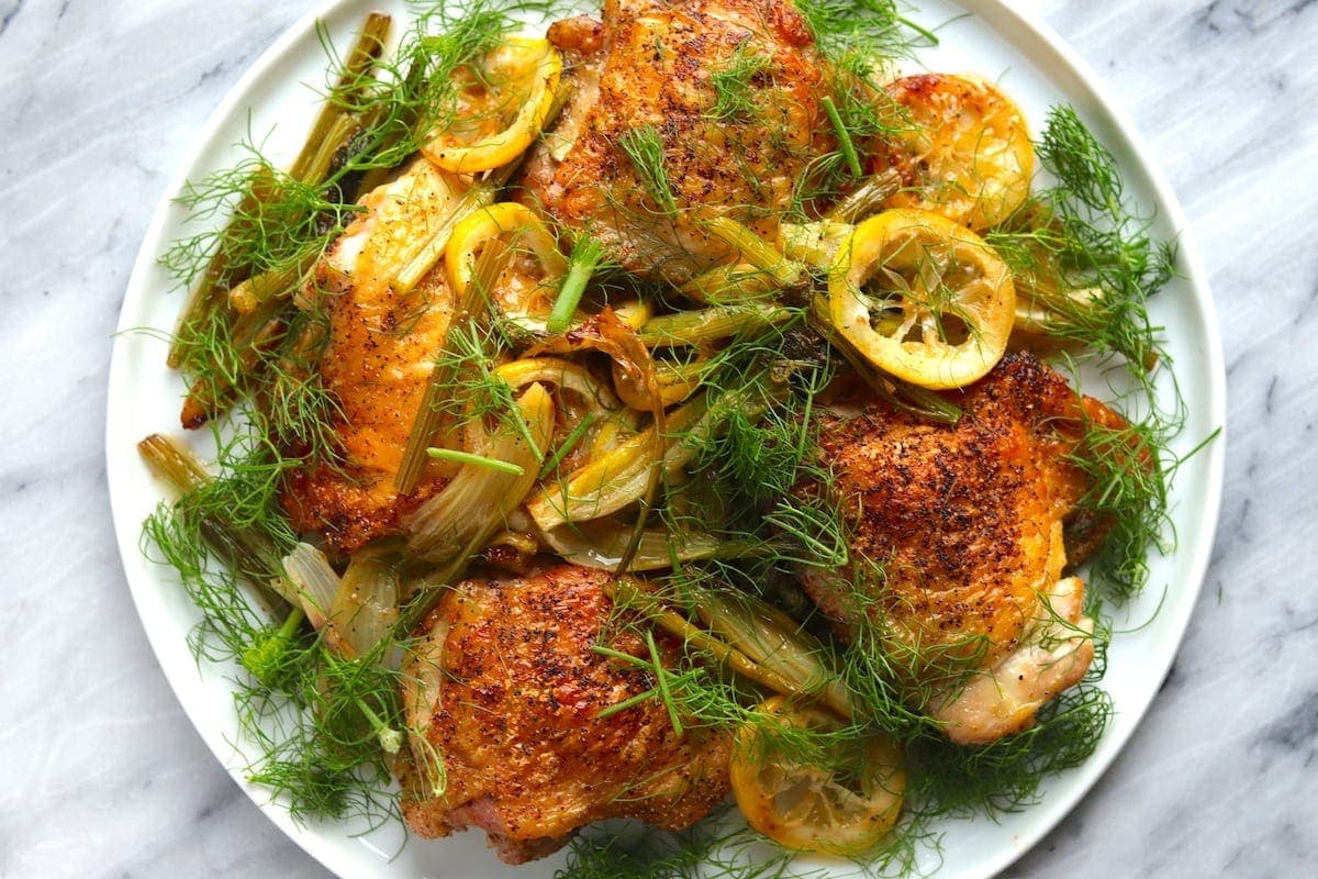 Skillet Chicken Thighs with Lemon and Fennel The Hungry Hutch